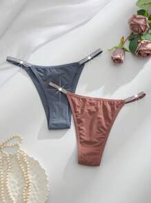 MidnightGlam 7 件套银色腰带和舒适性感女士多色三角裤