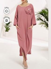 Al Najma Vestido longo turco e árabe feminino - Rosa - Ver 3