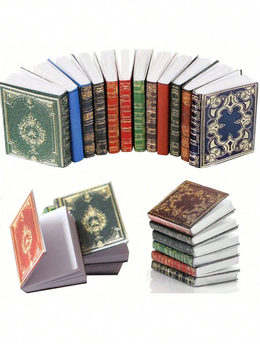 12 libros en miniatura aleatorios, libros decorativos en miniatura de 1/12 de escala, decoraciones, adornos, suministros, modelos, decoraciones para entretenimiento, mejores regalos