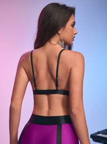 Menodora SHEIN Sport Shiny Nylon Pole Dancing Sports Bra For Women