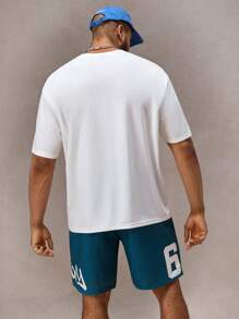 Manfinity VCAY Plus Size Men Street Style Cartoon Print T-Shirt And Shorts Set - Multicolor - View 2