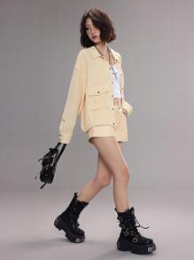 Coolane Koszule damskie wiosenno-letnie Grunge Y2K Couple Same Style Textured Coat
