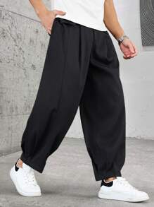 Manfinity Homme Dark Tone Loose Lantern Pants, & Fashionable Casual Design, Versatile, Pants Baggy, Black Baggy Pants Men, Baggy Men Pants, Fall