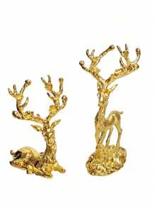 1 件金色驯鹿家居装饰品 - 一生的伴侣、情人节礼物、入口/办公桌装饰、节日/生日礼物、锌合金和铁壁饰 - 彩色 - 查看 17