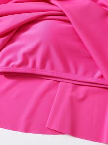 SHEIN Swim Curve Bikini de top con volantes y recortes para tallas grandes, perfecto para el verano