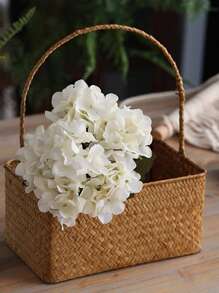 1PC/3PCS Artificial Hydrangea Flowers Bouquet Fake Plants Room Decor Fall Decor Fake Flowers Garden Autumn Decor Centerpieces Birthday Party Decoration Wedding Flower Basket, Bride Holding Flowers, Home Decoration, Dining Room, Bedroom, Windowsill Decoration, Vase Decorations, Valentine's Day Gift, New Year Decoration, Outdoor Garden, Start Of School Season, Valentine Day, Gift - White - View 5