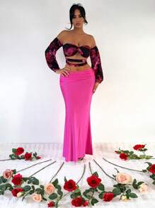 SHEIN SXY Elegant And Sexy Ruched Skirt For Ladies, Suitable For Valentine's Day Dates