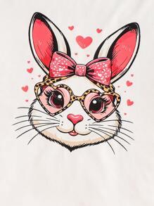 女孩万圣节搞笑鬼魂休闲 T 恤 - 白色 - 查看 4