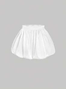 SHEIN MOD Quần short Bloomer siêu ngắn màu trắng dễ thương, quần mini nữ, trang phục hẹn hò, ngày lễ tình nhân - trắng - Xem 1