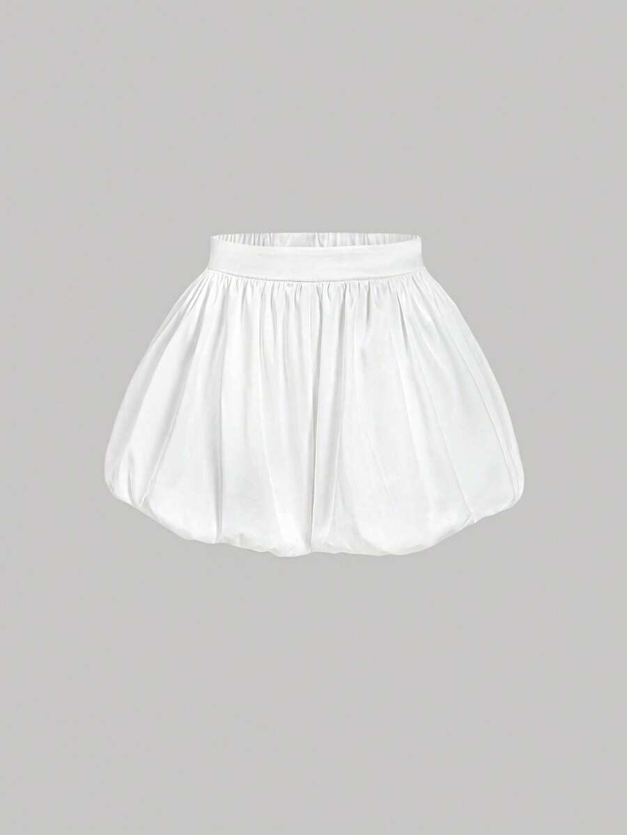 SHEIN MOD Quần short Bloomer siêu ngắn màu trắng dễ thương, quần mini nữ, trang phục hẹn hò, ngày lễ tình nhân - trắng - Xem 1