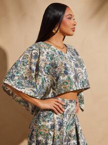 Vixey Paisley Print Flowy Boxy Woven Crop Vacation Top, Boho, Vacation Outfits Woman, Beach Outfits For Woman, Spring Outfits For Women, Summer Clothes, Summer Dresses, Vacation, Spring Break, Vacation Outfits Women, Island Vacation Outfits