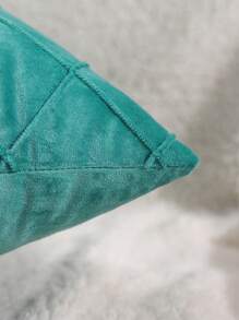 Housse de coussin décoratif en velours plissé pour le salon et la chambre à coucher - Bleu canard - Voir 3