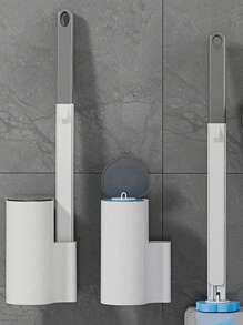 FoBianJie spazzola di pulizia del water monouso multifunzione con supporto e ricambi della bacchetta per la pulizia del bagno, sistema di pulizia del water monouso, ricambi disinfettanti, accessori da bagno, decoro estivo per il bagno