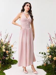 Modelyn 2pcs Women's Spring/Summer Halter Dress And Long Sleeve Coat Set - Multicolor - View 7