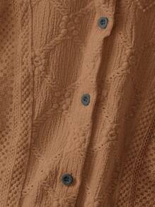 Franclia Women's Lace Trim French Collar Button Front Long Sleeve Blouse Women Shirt Lace Shirtwhite Young Girls Blouses Fall Cloth For Women - Brown - View 4