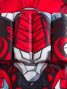 SHEIN Young Boys Cute Cartoon Superhero Print Pattern Buoyancy One-Piece Swimsuit Suitable For Beach Swimming, Surfing, Vacation In Spring And Summer - Multicolor - View 6