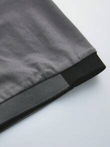 Manfinity Homme Plus Size Men's Casual Commuting Contrast Color Short Sleeve Polo Shirt, For Golf - Light Grey - View 5