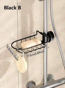 Rustproof Bathroom Shower Soap Dish Rack, Wall Mounted Storage Shelf For Faucet, Bath Sponge Shampoo Soap Organizer Holder For Bathroom And Kitchen - Multicolor - View 2