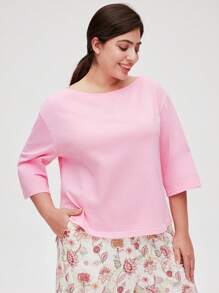 LUVLETTE Conjunto de ropa de dormir para mujer con top de cuello de barco de algodón suave color rosa y pantalones estampados con flores, pantalones con bolsillos. Ropa de salir como ropa interior y conjuntos de salón.
