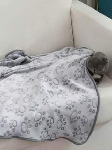 1 件装大型犬用狗毯 - 可洗宠物毯 - 小狗毯，适合大狗和小狗 - 柔软毛绒双面狗毯，狗用沙发套，灰色带爪印 - 灰色 - 查看 2