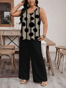 EMERY ROSE 2 件套女士加大码无袖圆领服装，适合夏季乡村春季女士服装女士夏季服装波西米亚风女装西方女装 - 彩色 - 查看 4