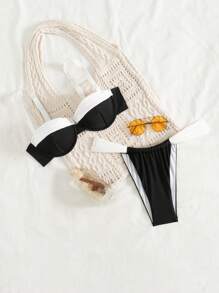 SHEIN Swim Color Block Bikini Set