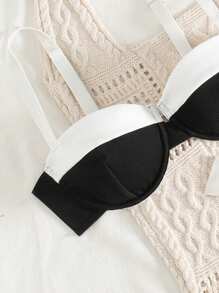 SHEIN Swim Color Block Bikini Set