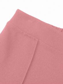 SHEIN LUNE Pantalones casuales de pierna ancha con diseño de palillo de dientes, para mujer de talla grande, de moda, adelgazantes y versátiles