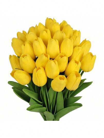 5/10/15/20/25/30 Pcs Artificial Pink Tulip Flowers, Soft Touch Spring Flowers For Valentines Day Vase Table Centerpiece Kitchen Wedding And Home Decoration, Valentine Day, Gift Easter