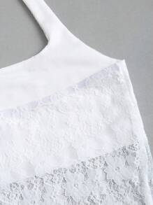 Sweetra Elegant And Sexy Solid Lace Halter Top Y2K Christmas Holiday Party  For New Year