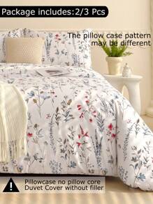 Juego de funda nórdica suave con estampados florales - El mejor conjunto de 2/3 piezas de edredón y funda - Incluye 1 funda nórdica y 1/2 fundas de almohada - Económico y de alta calidad para cama individual, matrimonial, queen y king size.
