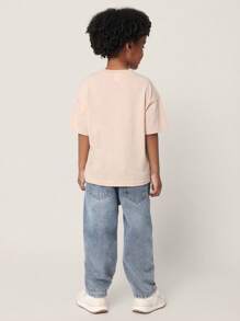 SUMWON Young Boy Pull-On Relaxed Fit Jeans Comfortable Elastic Waist Denim Jeans For School Play Weekend Casual Daily Wear All Season Bottoms Chic For Autumn/Winter Vacation - Blue - View 4