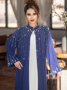 Al Najma 紫色 & 蓝色手工串珠长袍 - 藍色 - 查看 4