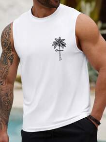 Manfinity RSRT Plus Size Men's Simple Casual Everyday Sleeveless Top - White - View 5