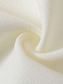 SHEIN Tween Girl Beige Bubble Short Sleeve Elegant School Style Single-Breasted Dress, Summer - Beige - View 4