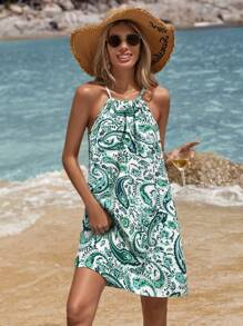 SHEIN VCAY Vacation Printed Bodycon Dress For Women,Vacation Outfits Women,Summer Outfits For Women,Beachwear,Easter,Beach Outfits For Woman,Spring Break,Vacation Outfits Women,Concert Outfit Women,Rave Outfits Festival,Rave,BOHO,Sun Dress