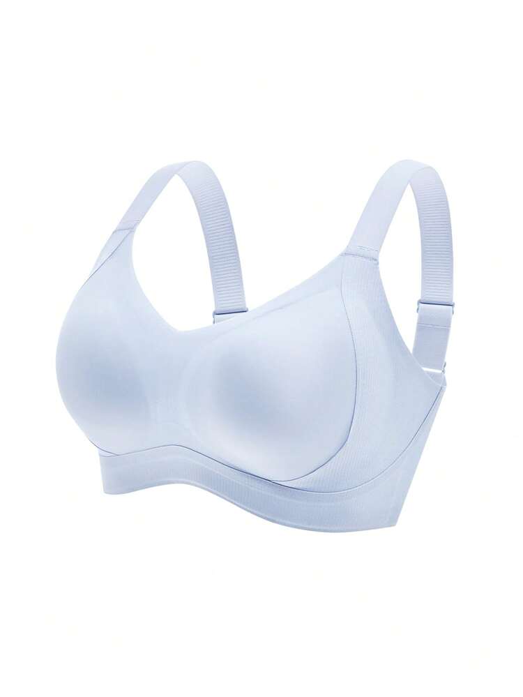 Soutien-gorge de sport sans couture Dream Curve 2ndSkin à couverture intégrale avec soutien latéral sans fil, soutien-gorge de loisirs, soutien-gorge de sport, sous-vêtements de base sans démarcation, bleu