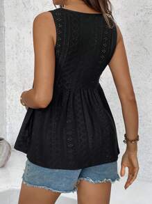 SHEIN Maternity Solid Button Front Peplum Tank Top