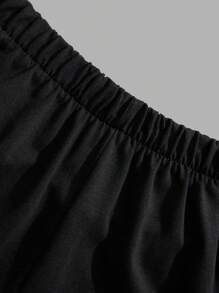 RueChic Men Letter Printed Regular Loungewear Homewear Set - Black - View 5