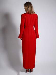 COSMINA Váy Blazer dự tiệc màu đỏ thanh lịch dành cho nữ - Đỏ - Xem 2