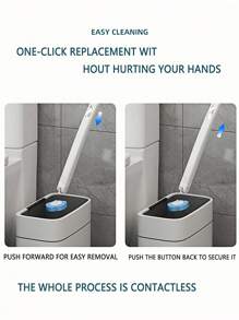 FoBianJie spazzola di pulizia del water monouso multifunzione con supporto e ricambi della bacchetta per la pulizia del bagno, sistema di pulizia del water monouso, ricambi disinfettanti, accessori da bagno, decoro estivo per il bagno