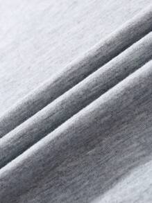 SHEIN Essnce Casual Minimalist Heart Pattern Round Neck Short Sleeve Loose T-Shirt For Women, Suitable For Summer Suitable For Going Out - Blue - View 6