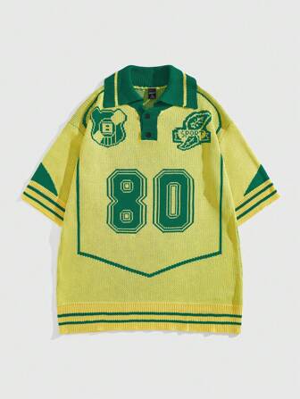 Prep Maglione girocollo uomo con lavorazione intarsiata a logo, minimal, di moda casual per uso quotidiano