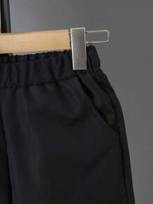 2 buc/set Tween Boys cămașă cu imprimeu nucă de cocos și pantaloni scurți de culoare solidă ținută de vară pentru vacanță la plajă