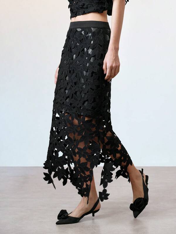 Arave Hollow-Out Minimalist Casual Daily Skirt Women Long Sleeve Skirt Skirts For Women Long Woman Easter Skirt Western Skirt For Women Woman Skirt