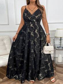 Elenzga 大码女士优雅提花长吊带连衣裙，适合新年、音乐节、情人节、感恩节、圣诞节、万圣节、复活节、狂欢节和其他场合，如休闲聚会、海滩度假、公园野餐、通勤和购物