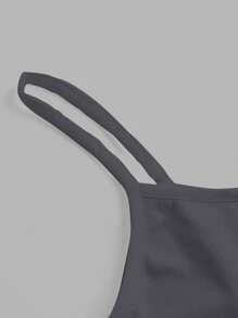 SHEIN EZwear Women's Funny Graphic Crop Top: I Only Accept Apologies In Cash,Summer Tops - Grey - View 3