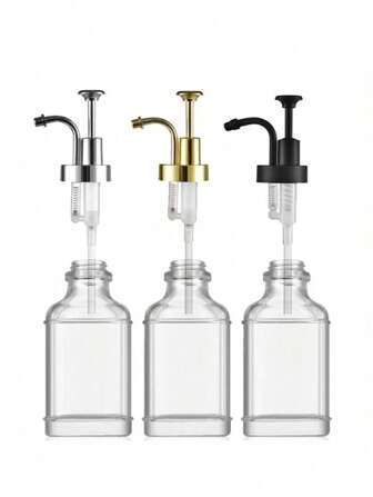 1 件带标签的方形玻璃糖浆分配器，适用于酒吧和家庭使用，透明瓶，用于牛奶、茶、糖浆储存，500 毫升/16.9 盎司，厨房工具，酒吧用具