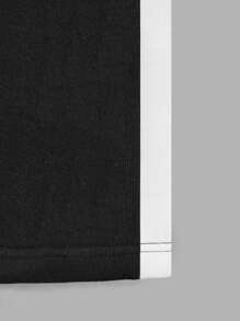 EURMUSE Men Cottonline White Striped Letter Printed Regular Sweatpants - Black - View 5