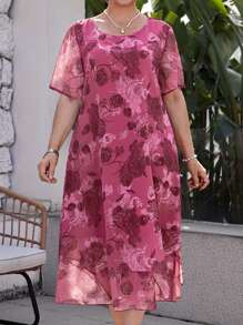 EMERY ROSE Vestido de estilo sencillo y elegante, ideal para uso casual y diario, en tallas grandes